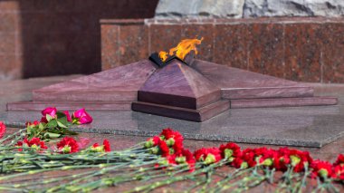 Moskova, Rusya - 20.04.2018: Moskova 'daki Rosgvardia yönetim destek alayının 100. yıldönümünü kutlamak