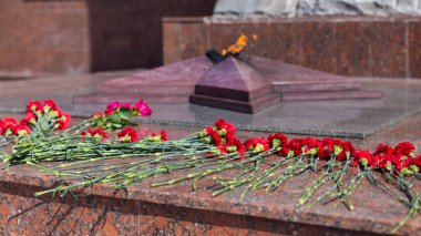 Moskova, Rusya - 20.04.2018: Moskova 'daki Rosgvardia yönetim destek alayının 100. yıldönümünü kutlamak