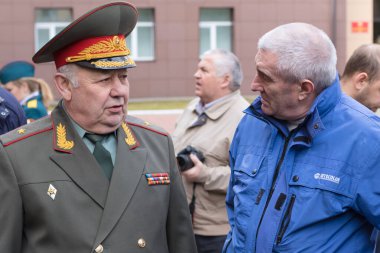 Moskova, Rusya - 20.04.2018: Moskova 'daki Rosgvardia yönetim destek alayının 100. yıldönümünü kutlamak