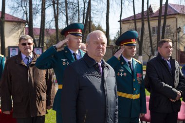 Moskova, Rusya - 20.04.2018: Moskova 'daki Rosgvardia yönetim destek alayının 100. yıldönümünü kutlamak