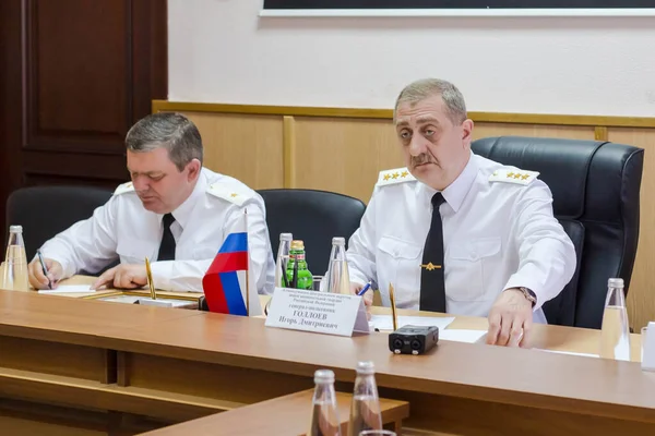 Moscou Rússia 2018 Comando Distrito Central Guarda Russa Parabenizou Veteranos — Fotografia de Stock