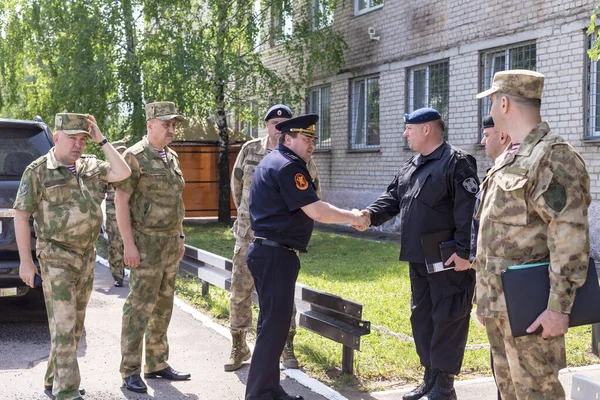 Smolensk Russia 2018 Vicedirettori Della Guardia Nazionale Russa Insieme Comandante — Foto Stock