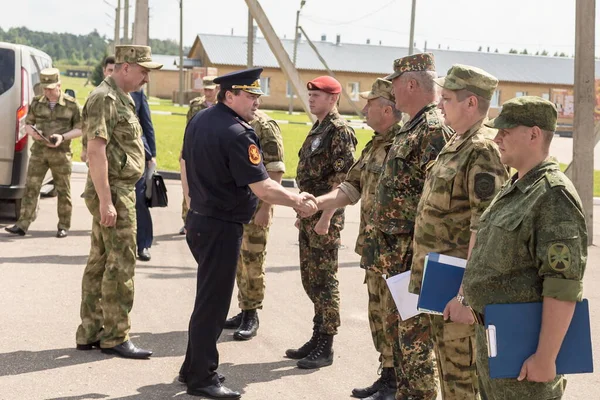 Smolensk Russia 2018 Vicedirettori Della Guardia Nazionale Russa Insieme Comandante — Foto Stock