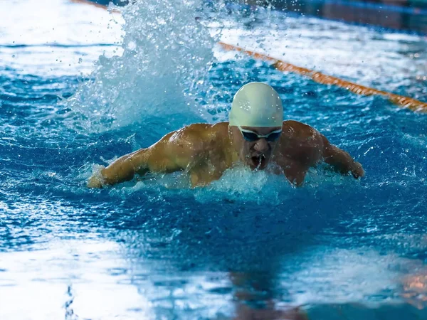 Moscou Rússia 2018 Competições Natação Totalmente Russas Comunidade Esportiva Dynamo — Fotografia de Stock