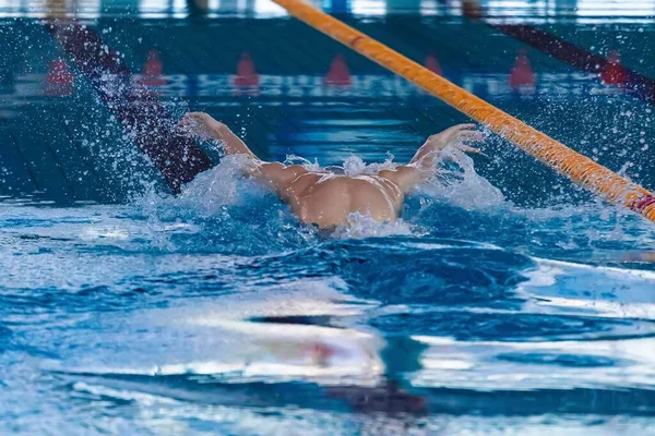 Moscou Rússia 2018 Competições Natação Totalmente Russas Comunidade Esportiva Dynamo — Fotografia de Stock