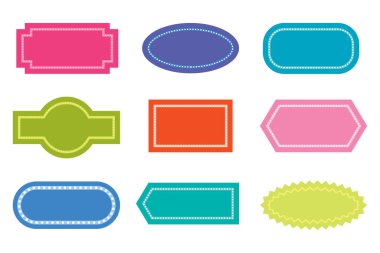 Çerçeve, element, sosyal medya ve olay için çeşitli biçim etiketleri. Düzenlenebilir vuruş 
