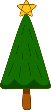 Noel Ağacı 'nın eli element, festival, kutlama ve illüstrasyon için çizgi film çizdi