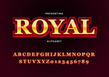 Zarif Altın Metal Krom Büyük harf yazı tipi seti. Logo, Poster, Davet için tipografi klasik yazı tipi seti