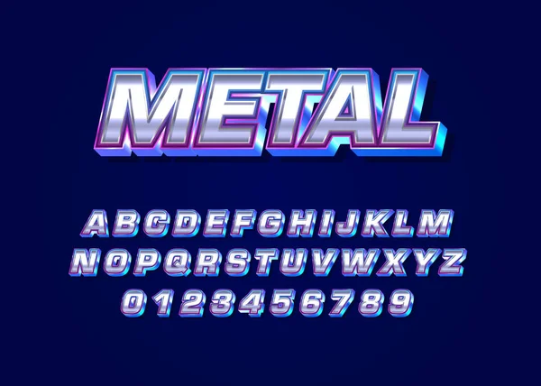 Metal yazı tipi alfabe koleksiyonu. Oyun için metalik biçimli metin efekti, film posteri, tipografi
