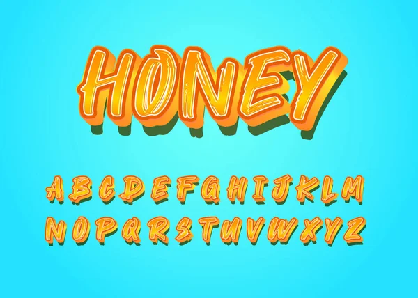 Modern Vibrant Honey Look Font Style Effect — Stock Vector
