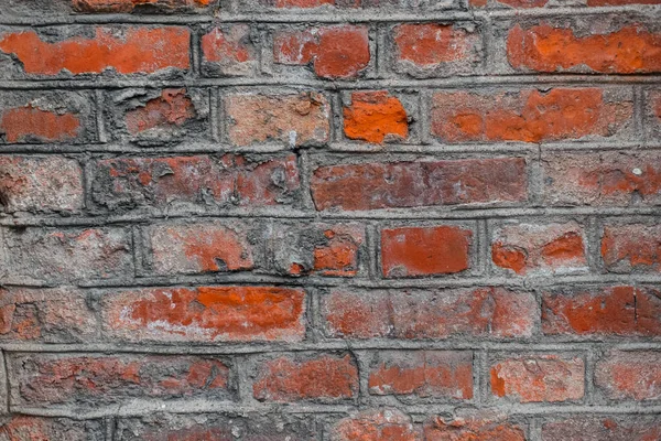 Red Brick Wall Texture Background Old Cement Broken Brick — Stock Photo, Image