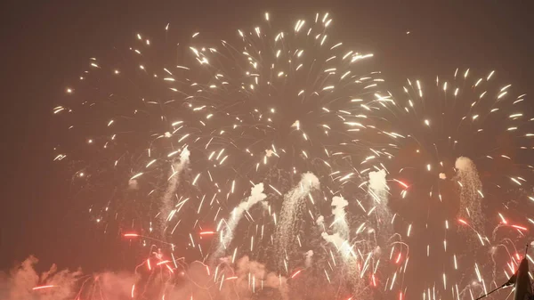 Das Schöne Feuerwerk Dunklen Himmel — Stockfoto