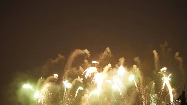 Beau Feu Artifice Dans Ciel Sombre — Photo