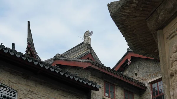 Старий Храм Давньою Архітектурою Одному Старому Китайському Храмі — стокове фото