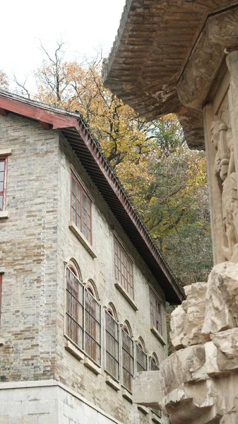 Vue Vieux Temple Avec Architecture Ancienne Dans Vieux Temple Chinois — Photo