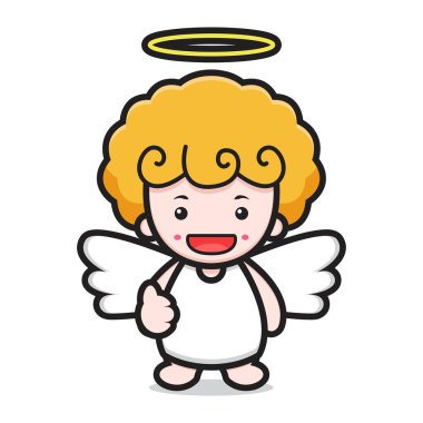Güzel duruşu olan sevimli melek çizgi film karakteri.