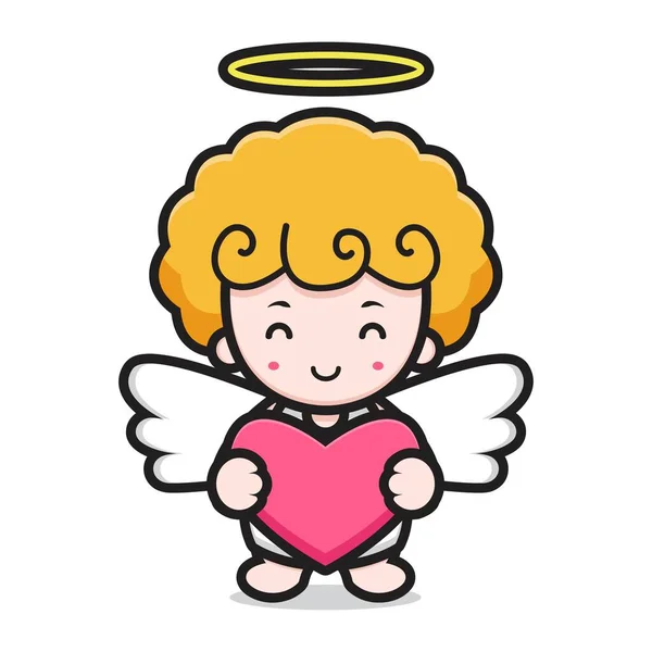 Personagem Desenho Animado Anjo Bonito Com Boa Pose —  Vetores de Stock