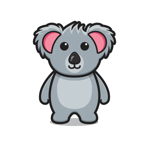 Leuke Koala Dier Mascotte Karakter Cartoon Vector Pictogram Illustratie Dieren — Stockvector