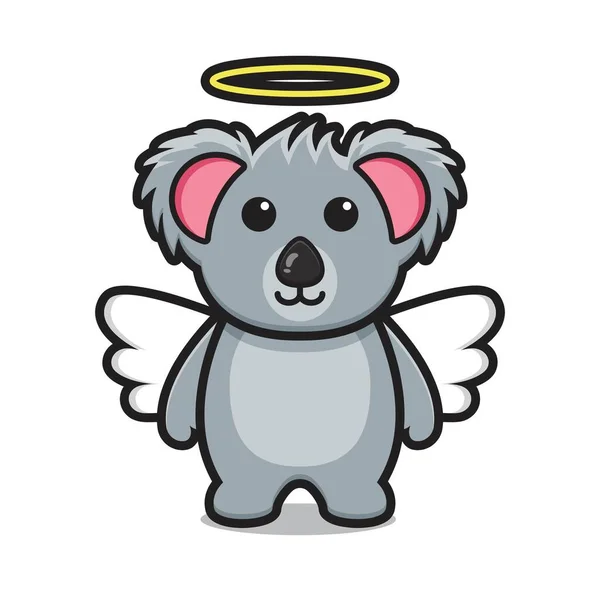 Linda Mascota Del Ángel Koala Personaje Dibujos Animados Icono Del — Vector de stock