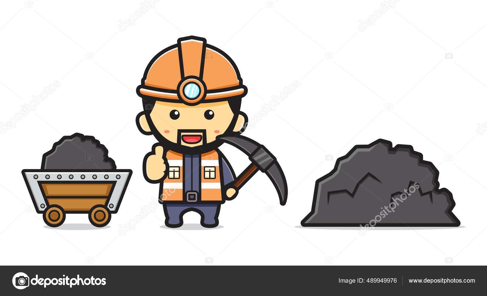 Person worker digging and mining for gold Vector Image