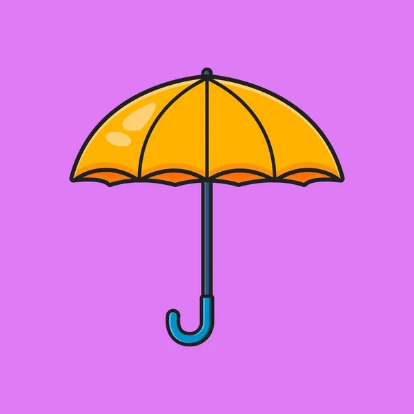 Netter Regenschirm Cartoon Symbol Illustration Design Isoliert Flachen Cartoon Stil — Stockvektor