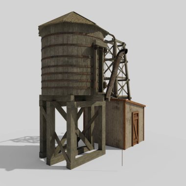 Eski su kulesinin 3D görüntüsü