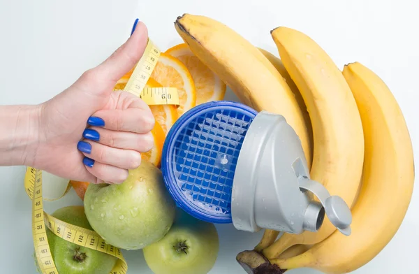 Zulassung gute Sporternährung Blue Shaker — Stockfoto