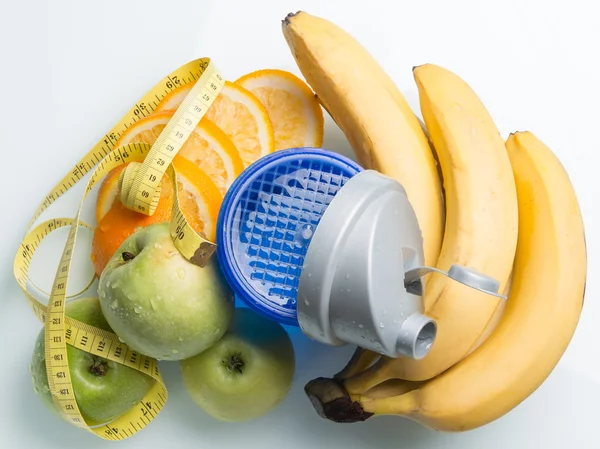 Aprovação esportes nutrição azul shaker — Fotografia de Stock