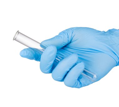 Tüp ile tıbbi bir eldiven el