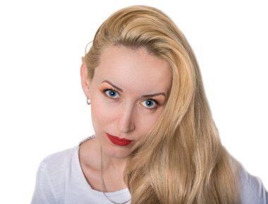 parlak bir makyaj ile kız