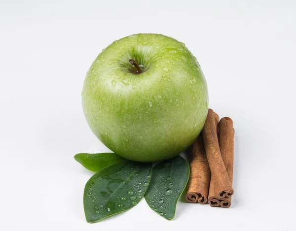 Apple with cinnamon — Stock Photo, Image