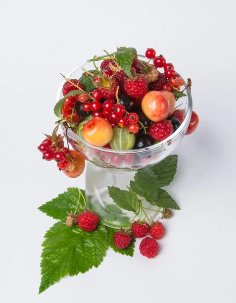 Bowl of assorted juicy fruit — Stock Photo, Image