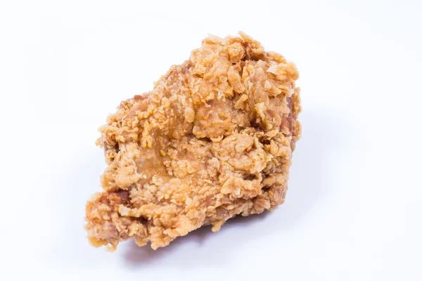 Golden brown fried chicken on white background. — Stock Photo, Image