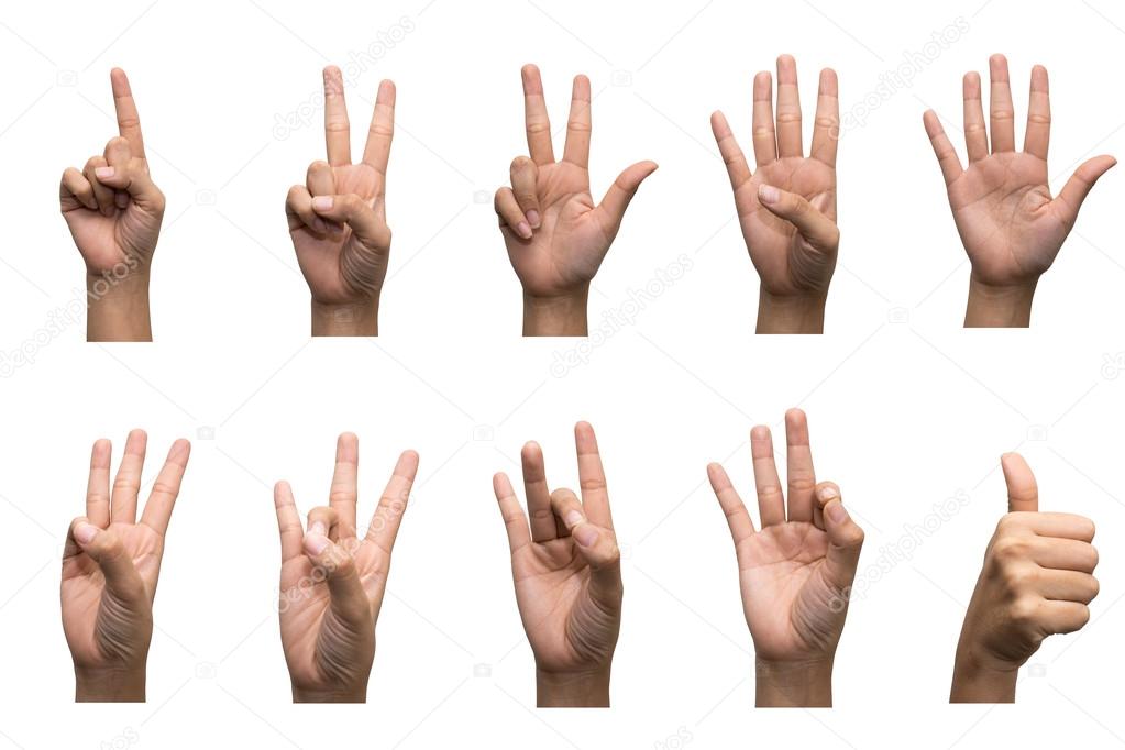 Numbers 1-10 in sign language