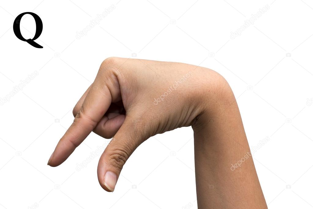 finger spelling the alphabet in american sign language asl the letter q