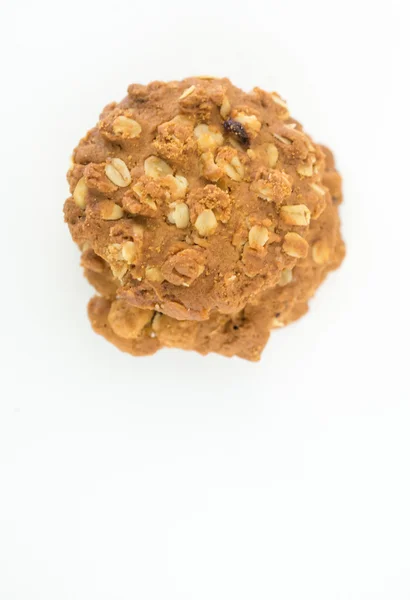Homemade cookie with oat flakes on white background. — Stock Photo, Image
