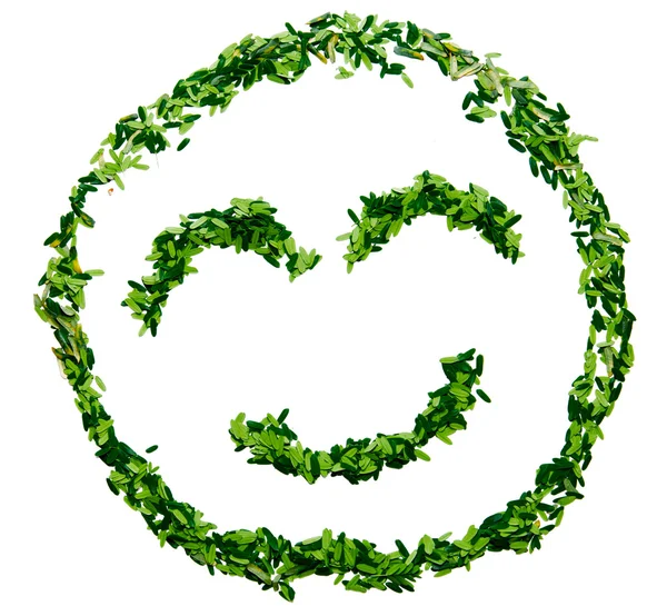 Yaprak gülümsemek izole beyaz arka plan üzerinde.