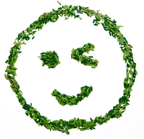 Yaprak gülümsemek izole beyaz arka plan üzerinde.