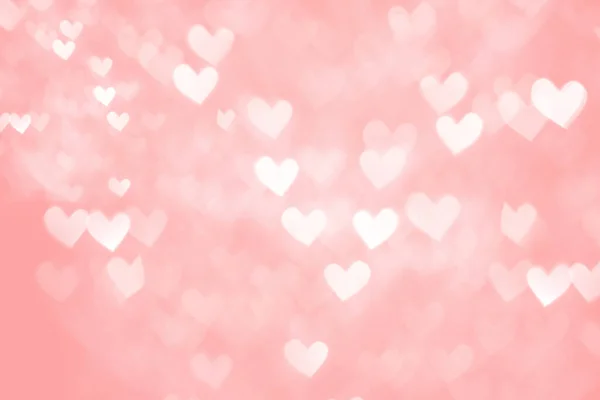 Oskärpa Glitter Rosa Bakgrund Bokeh Form Hjärtan — Stockfoto