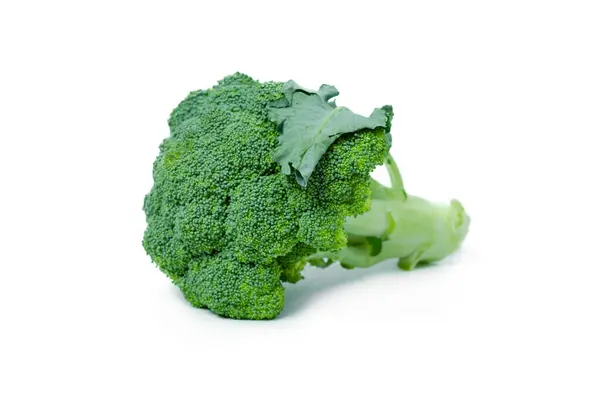 Fresh Broccoli Lies White Isolated Background Food Photography — Stock Photo, Image