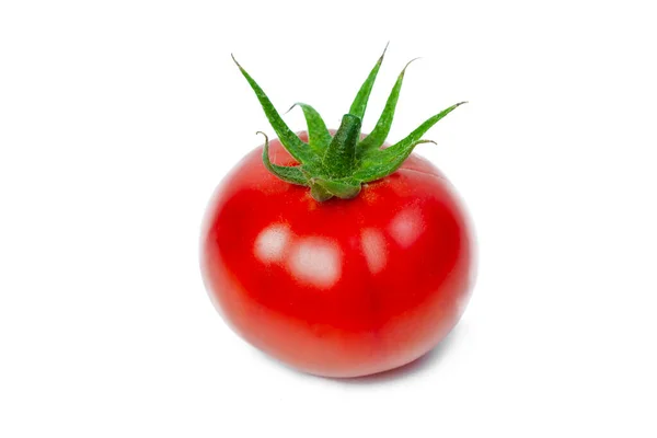 Friss Piros Paradicsom Fehér Elszigetelt Háttérrel Vegetáriánus Élelmiszer Fogalma — Stock Fotó