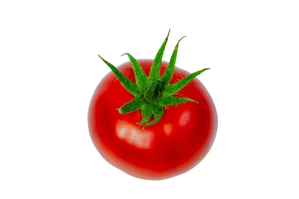 Tomate Vermelho Fresco Sobre Fundo Branco Isolado Conceito Comida Vegetariana — Fotografia de Stock