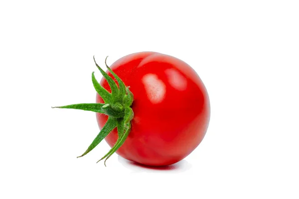 Φρέσκια Κόκκινη Ντομάτα Λευκό Απομονωμένο Φόντο Έννοια Χορτοφαγικών Τροφίμων — Φωτογραφία Αρχείου