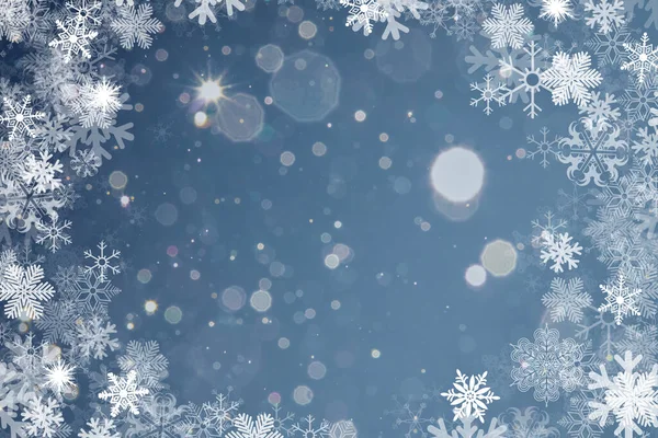 Christmas Blue Gradient Background Glowing Bokeh Illustration Stock Background — Stock Photo, Image