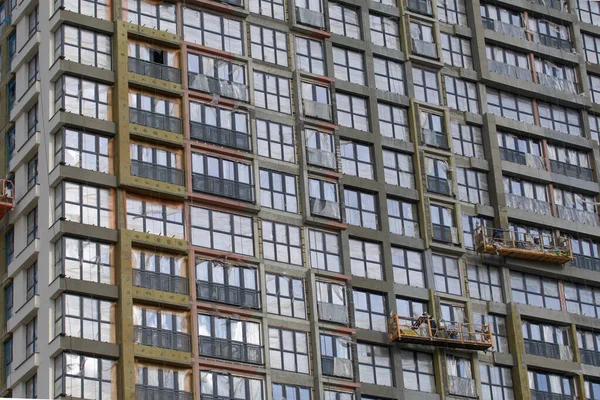 Bouw Van Moderne Gebouwen Met Meerdere Verdiepingen Nieuwe Ontwikkeling Van — Stockfoto