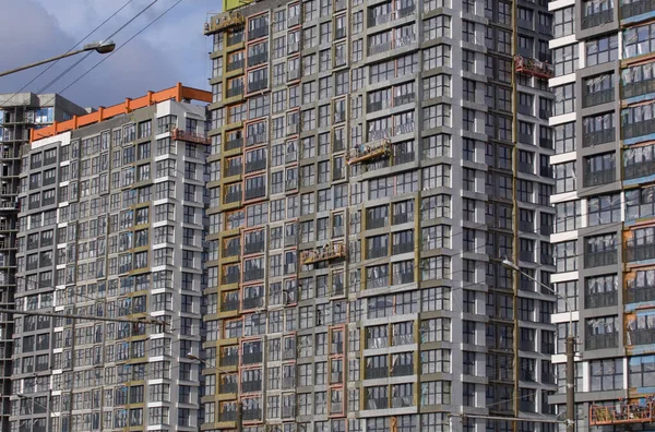 Bouw Van Moderne Gebouwen Met Meerdere Verdiepingen Nieuwe Ontwikkeling Van — Stockfoto