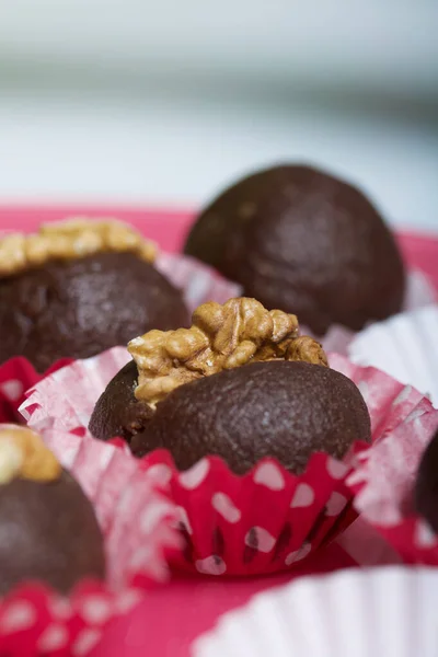 Fruits Secs Bonbons Aux Noix Décoré Avec Des Essaims Noix — Photo