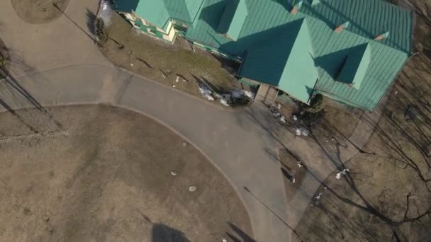 Luchtfoto Van Het Oude Landhuis Loshitsa Manor Minsk Wit Rusland — Stockvideo