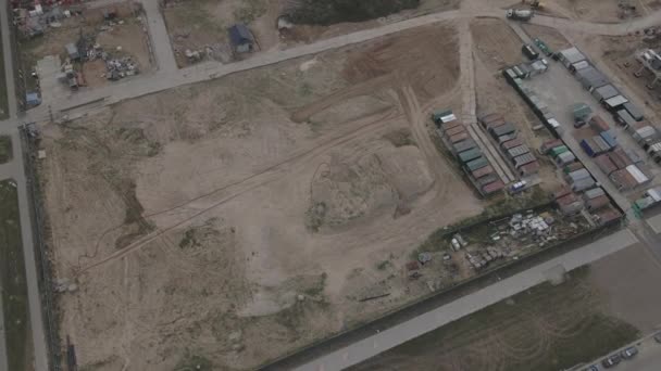 Construção Novo Quarteirão Trabalhos Construção Estão Andamento Fotografia Aérea — Vídeo de Stock