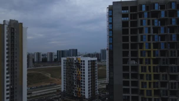 Site Construction Nouveau Bloc Municipal Les Maisons Achevées Sont Visibles — Video